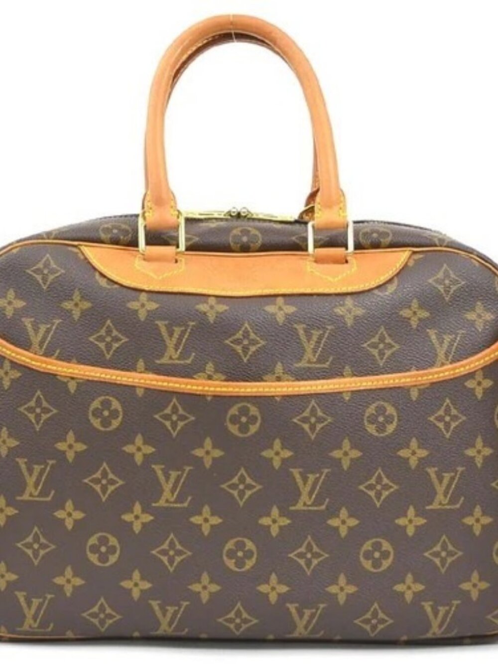 Auth LOUIS VUITTON Monogram Deauville Handbag Brown M47270 - e62225a